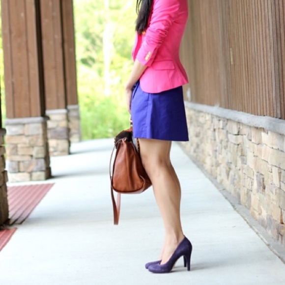 J. Crew Royal Blue Scalloped High Waisted Skirt - Picture 8 of 8